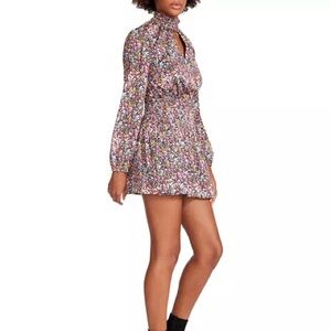 Steve Madden Natalie Smocked Floral Print Mini Dress